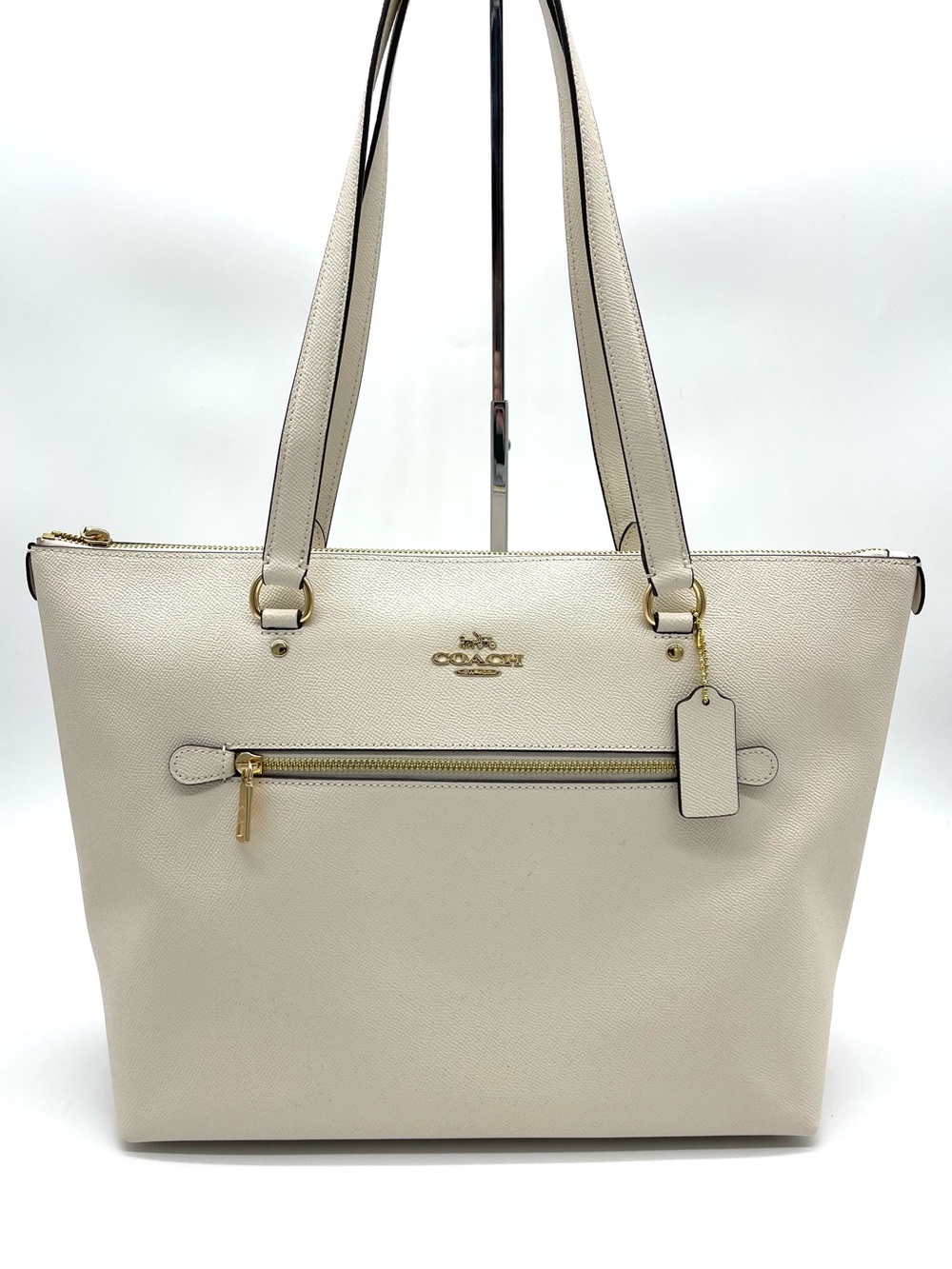 Coach Gallery X Grain Leather Shoulder Tote with Gold Hardware